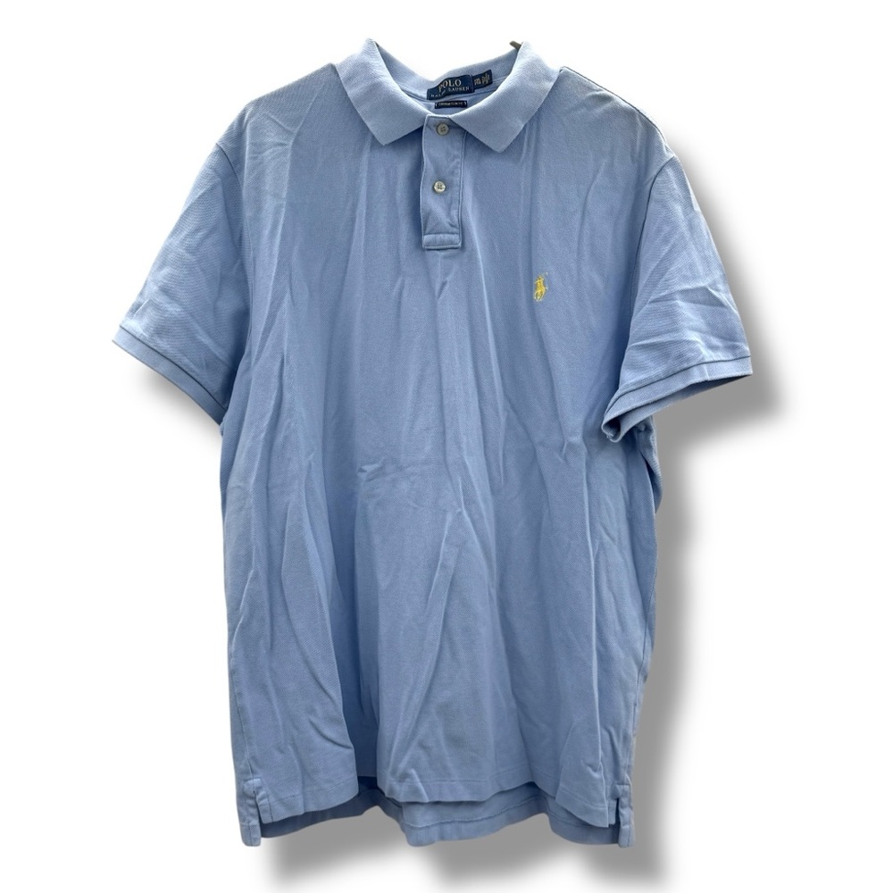 Polo Ralph Lauren Stretch Mesh Polo Shirt Men's Size XXL Blue Short Sleeve